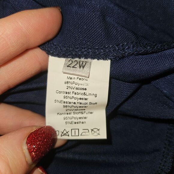 Hannah Nikole Navy Blue Plus 22W Dress with Sparkly Jacket Formal Wedding NEW - Picture 9 of 10